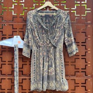 Joie 100 % Silk Printed Mini Dress, Size L